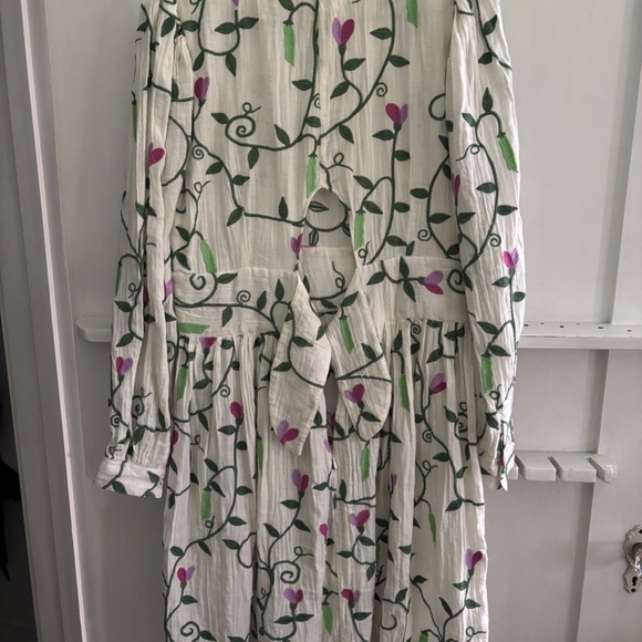 samantha pleet cotton gauze midi dress size 8 - Picture 3 of 4